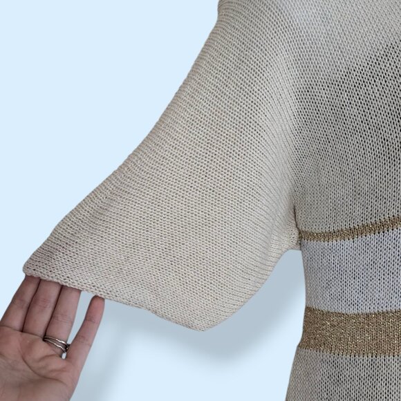 Alchemia Tricot Italian Metallic Stripe Knit Sweater - Picture 6 of 9